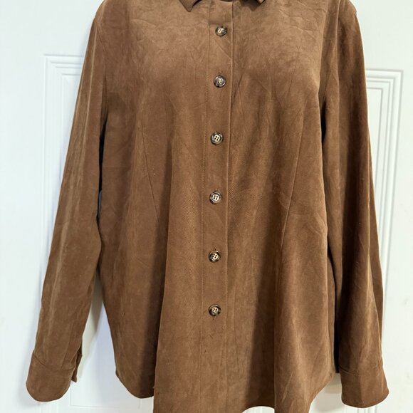 Talbots Women’s Stretch Fall Vibes Blouse Brown Medium Goblincore SZ Medium - Picture 5 of 8